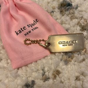 Coach Purse Tag & Kate Spade Jewelry Bag